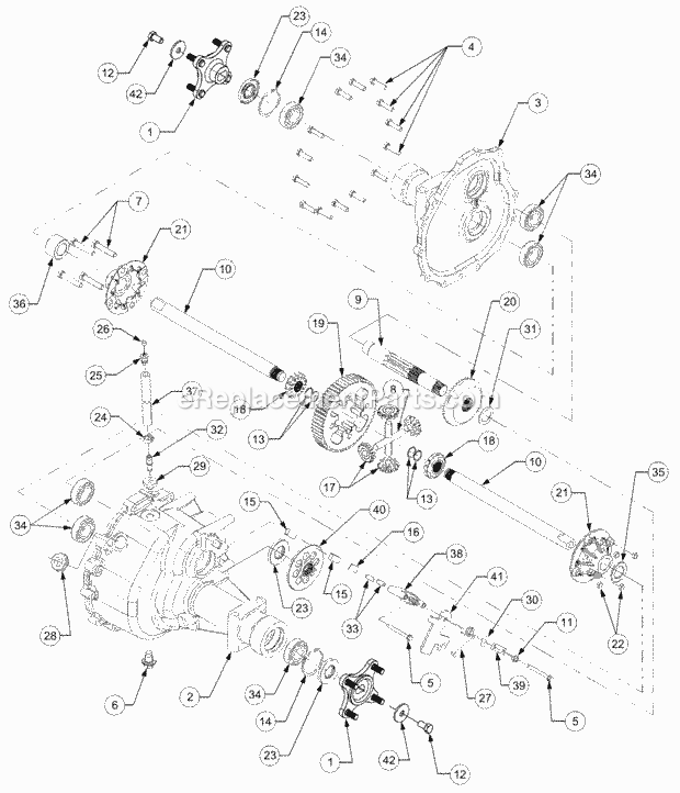 Hydro Transmission Diagram and Parts List for GT2521-48 13A-278M710 Cub Cadet Lawn Tractor